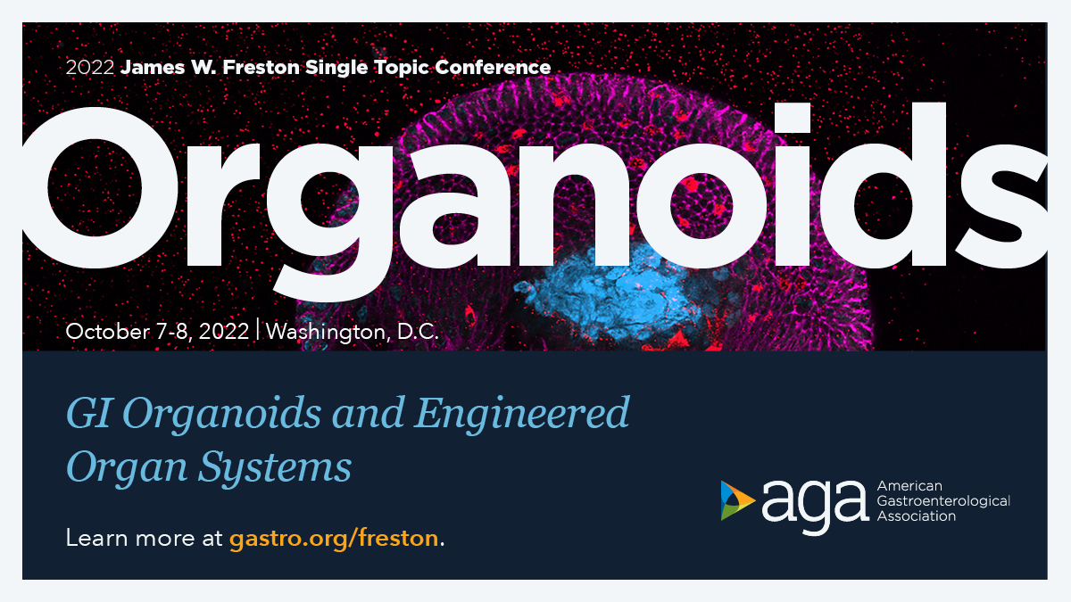 AmerGastroAssn's tweet photo. Join Drs. Linda Samuelson, Jason Spence and leading experts in thought-provoking conversations on how #GI organoids provide novel insights into human biology and disease at #Freston2022, Oct. 7-8, in Washington, DC. #AGAFRESTON https://t.co/p1nKtq5HZn https://t.co/KAH7MJ8q36
