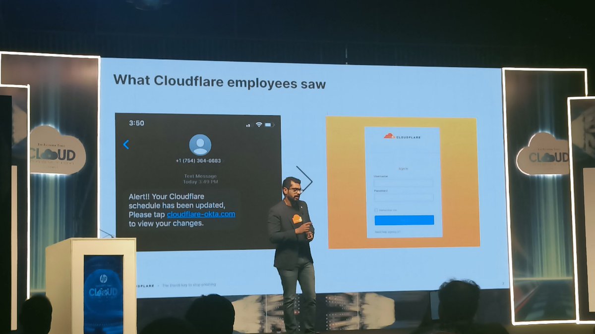EDBinIndia's tweet photo. #ETCloudInnovation 
#Cloudflare sharing the experience how the cloudflare environment was able to mitigate a malware attack. https://t.co/bFE9gqT7KR