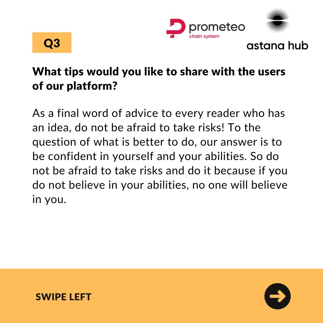Andrea Cadamuro and Damira Kenessarina are the creators of an interesting project, the Prometeo Chain System.👇👇