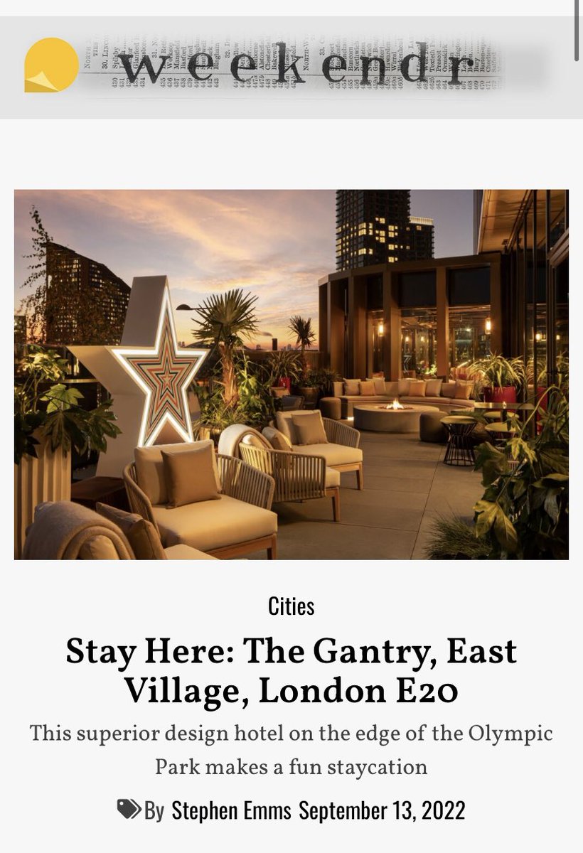 We roadtested the new design hotel Gantry in East Village <a href="/weekendr1/">Weekendr</a> <a href="/CurioCollection/">Curio Collection</a> <a href="/KapranosPR/">Kapranos PR</a> 

gasholder.london/2022/09/13/5-t…
