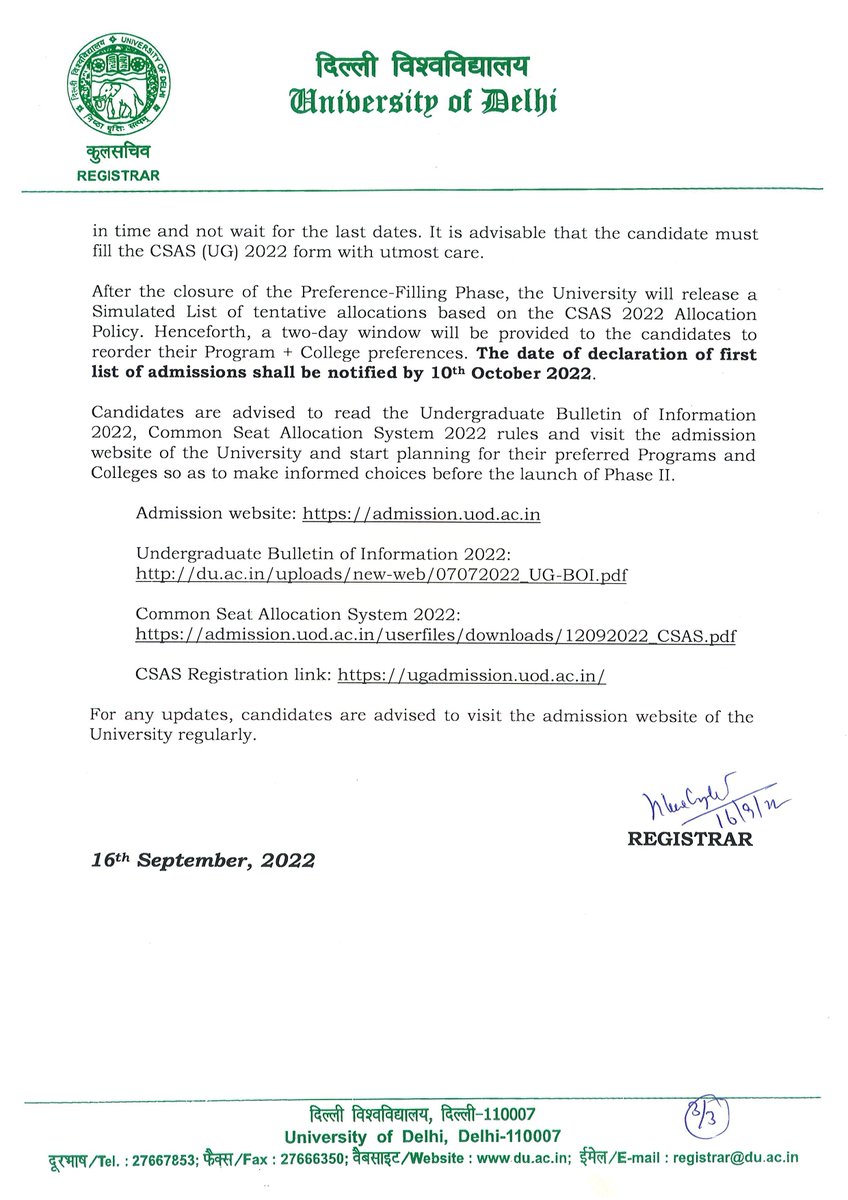 UnivofDelhi's tweet photo. Calculation of CUET-2022 Merit Score - University of Delhi
@EduMinOfIndia 
@DG_NTA https://t.co/i6H0NWGFCK