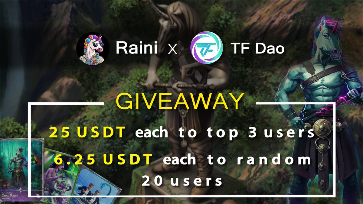 DAOs_TF's tweet photo. 😱Massive #Giveaway

😱Reward Pool
🎁$200 USDT🤑

Tasks:-
✅Follow @DAOs_TF &amp; @raini_coin
✅Like,Retweet,Tag 3 Friends
✅Join Gleam:- https://t.co/aGXR9xnoEu

#airdrop #USDTgiveaway

⏰2D https://t.co/2KTmgHebUg