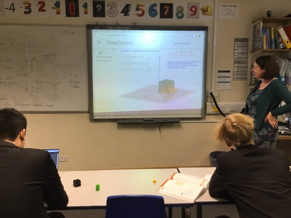 SECMathematics's tweet photo. Today our #FurtherMaths students in #SECYear13 were working on 3D matrix transformations using models to help visualise #SECMaths #SECEnquiring https://t.co/c9RZfWok9y