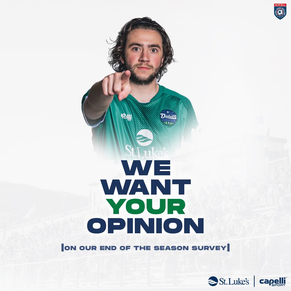 DuluthFC's tweet photo. Did you go to a game this year? 

We want to know how we did! Check out our survey and let us know! 

Link: https://t.co/csL94isQLE

#DuluthFC #BlueGreens https://t.co/RIZ76RxKTm