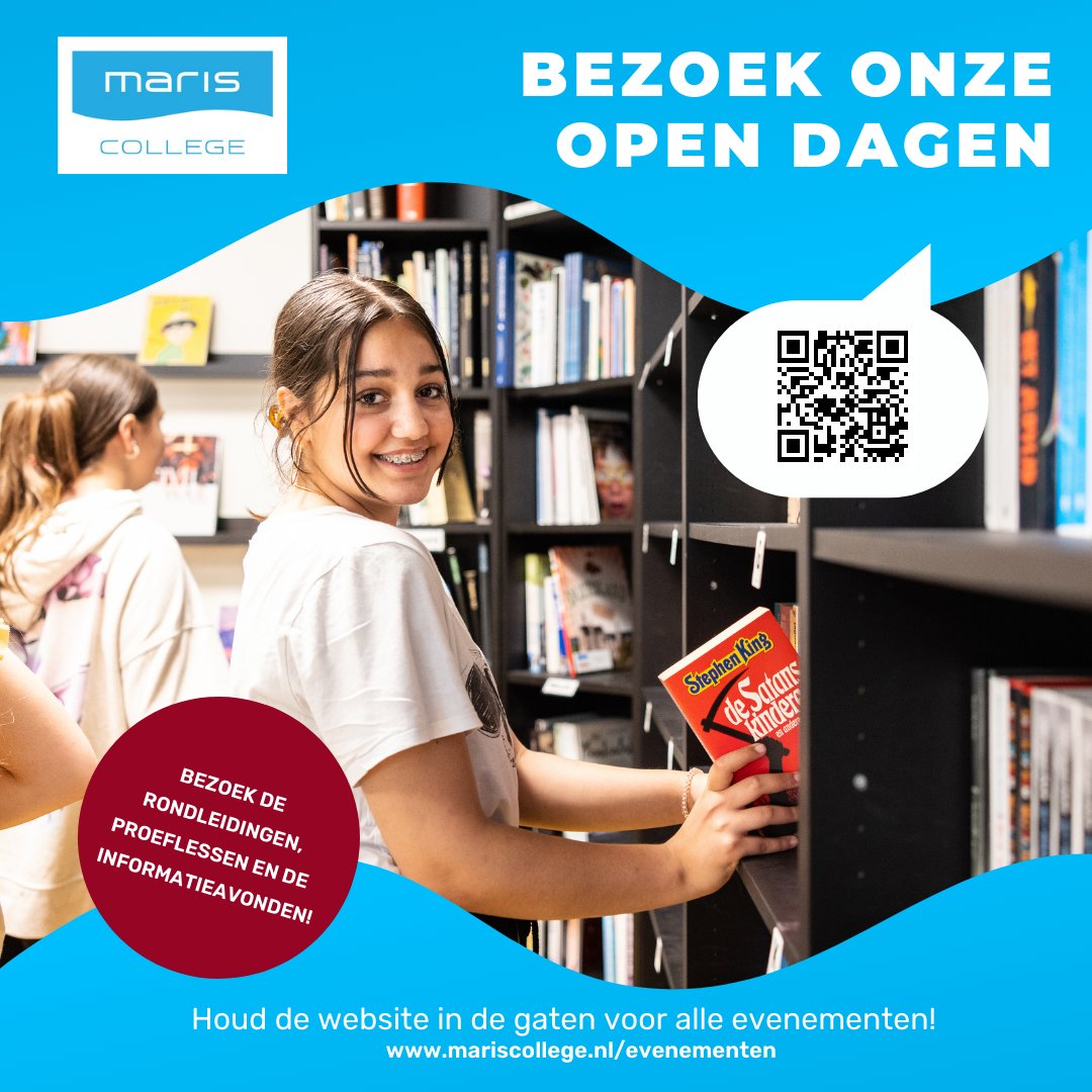 maris_college's tweet photo. Bezoek onze Open Dagen! | Vanaf 12 oktober organiseren wij Open Dagen! U bent van harte uitgenodigd om langs te komen en kennis te maken met onze school, leerlingen en het personeel. U kunt vrij binnenlopen en hoeft hier verder geen afspraak voor te maken. #mariscollege https://t.co/pe0DDT5YPF
