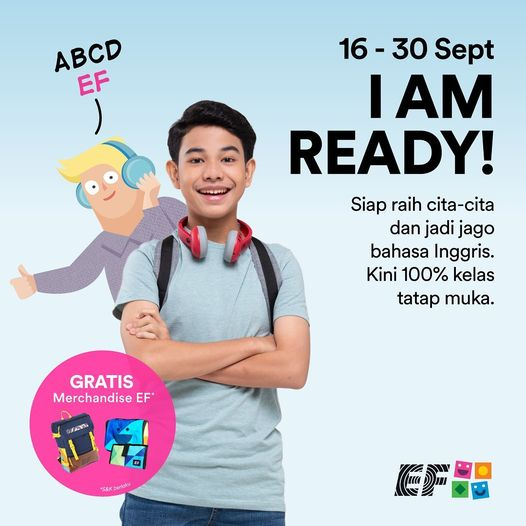 ef_kidsteens's tweet photo. Special promo for September is coming! 🥁🎊

Siap untuk Jago bahasa Inggris? Nah, ada informasi baik nih buat kamu. Kini, kelas bahasa Inggris di EF Kids &amp; Teens sudah 100% OFFLINE, lho! Kegiatan belajar menjadi EXTRA FUN dan INTERACTIVE https://t.co/3kUMAqxXYu