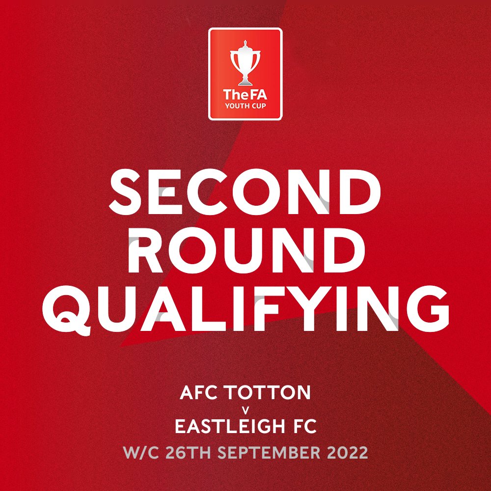 EastleighFCAcad's tweet photo. 🏆 The draw for the #FAYouthCup Second Round Qualifying has been made 👀

Our Scholars will start their journey in this season's competition with a trip to @AFCTottonYth! 👊 https://t.co/H0oOdVhgRd