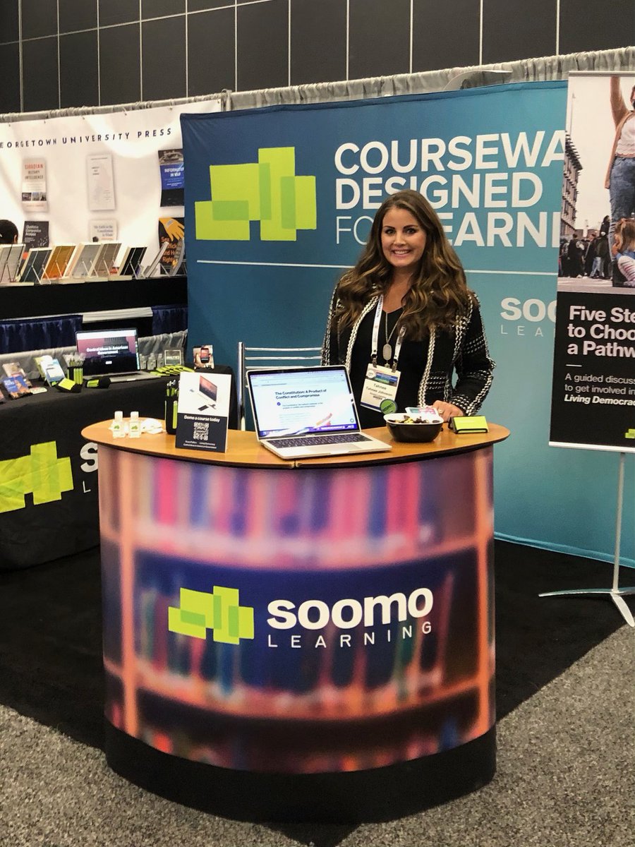 SoomoLearning's tweet photo. Glad to be back in person at #APSA2022! Come see us at the @SoomoLearning booth in the exhibit hall and explore our American government webtexts. https://t.co/GeBEWfZlvK