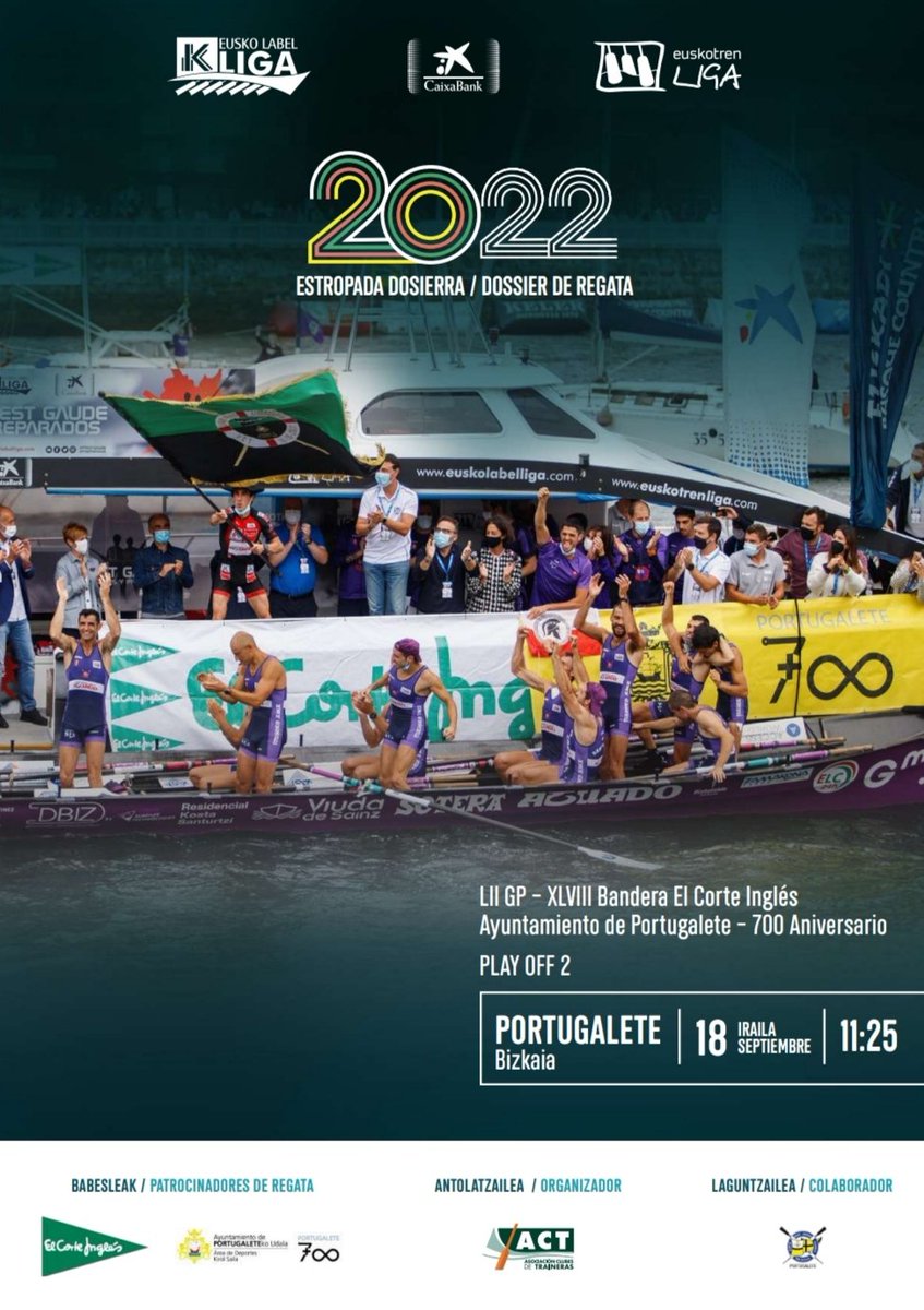 El domingo, bandera de El Corte inglés en la desembocadura de la ría, además de los play offs