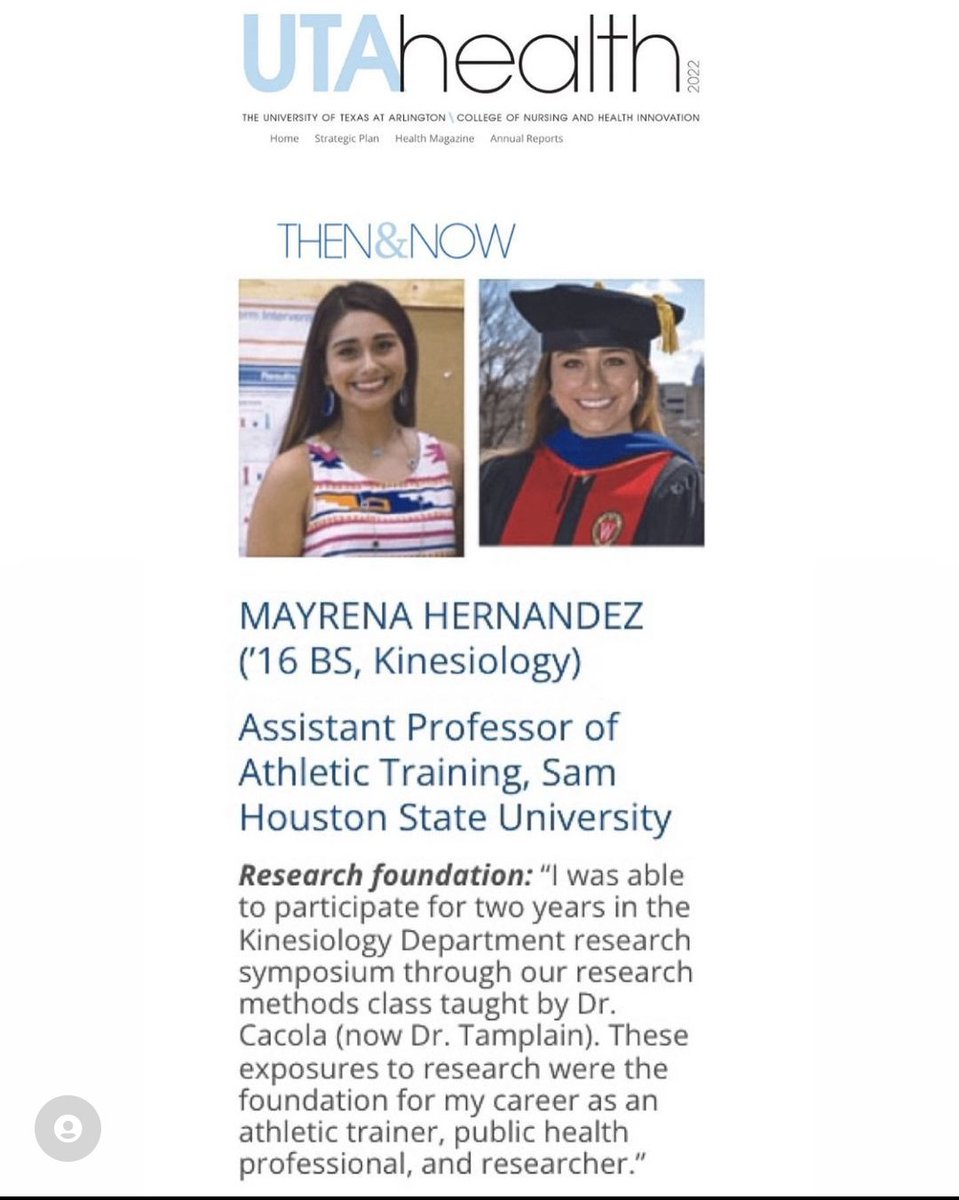 UTAKinesiology (@utakine) on Twitter photo Our alumni are awesome!
Dr. <a href="/mayrenaisamar/">Mayrena Isamar Hernandez</a> is now tenure-track faculty at <a href="/SamHoustonState/">Sam Houston State</a> ! Our alumni are awesome!
Dr. <a href="/mayrenaisamar/">Mayrena Isamar Hernandez</a> is now tenure-track faculty at <a href="/SamHoustonState/">Sam Houston State</a> !