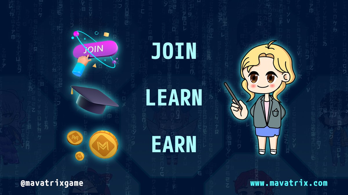 Searching for answers in the blockchain world? 🧐
Our academy can be fun from learning to earning 💰
✅ Join our Discord channel discord.com/invite/mavatrix
✅ Visit our website! mavatrix.com

#p2e #crypto #blockchain #cryptocurrency #nftcommunity #cryptocommunity #nft
