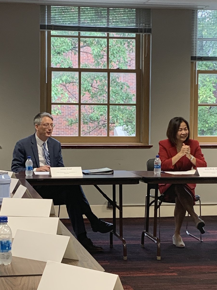 nebr_matt's tweet photo. ⁦⁦@chancellor_li⁩ hosting ⁦@UnderSecKvaal⁩ discussing the role and impact of public urban universities like ⁦@UNOmaha⁩ serving their students and communities. https://t.co/gBoCdjbvBB