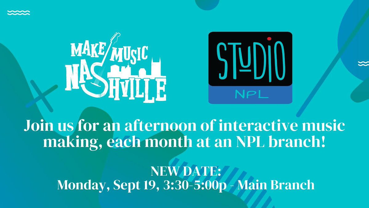 It’s not a solstice, but we have teamed up to Make Music Monthly with <a href="/NowatNPL/">Nashville Public Library</a>! On Sept. 19, join #MakeMusicNashville for interactive music making! Learn how to sample sounds, create beats, &amp; play along with <a href="/EmmaSupica/">Emma Supica</a>. Link in bio to learn more about this fun, FREE program!