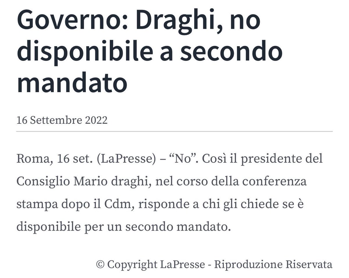 Non oso immaginare la disperazione di Letta, Renzi e Calenda che avevano puntato tutto sul “se votate noi tornerà #Draghi con la sua agenda” 😅🙈