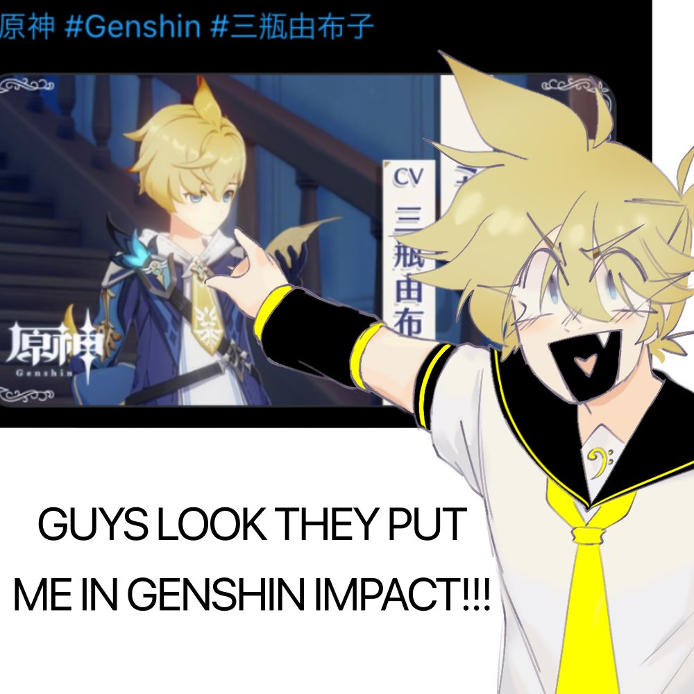 Parti_Poppers's tweet photo. Holy crap guys it’s Kagamine Len Genshin Impact

#vocaloid #genshinimpact https://t.co/tcWcAWFqLP