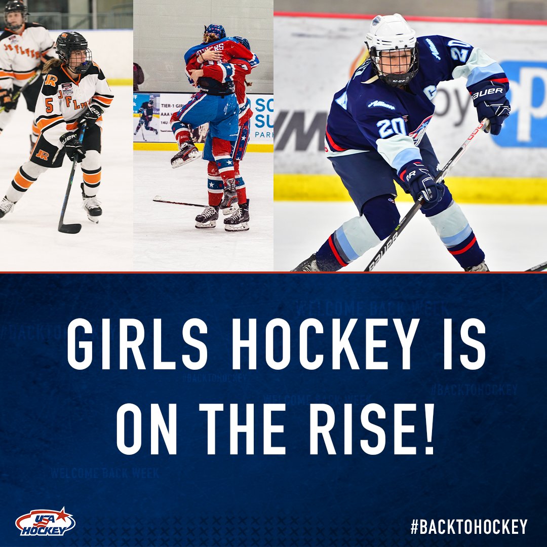Over the past ten seasons, girls hockey in the United States has seen a participation increase of 43%! Let’s keep this train rolling! #BackToHockey