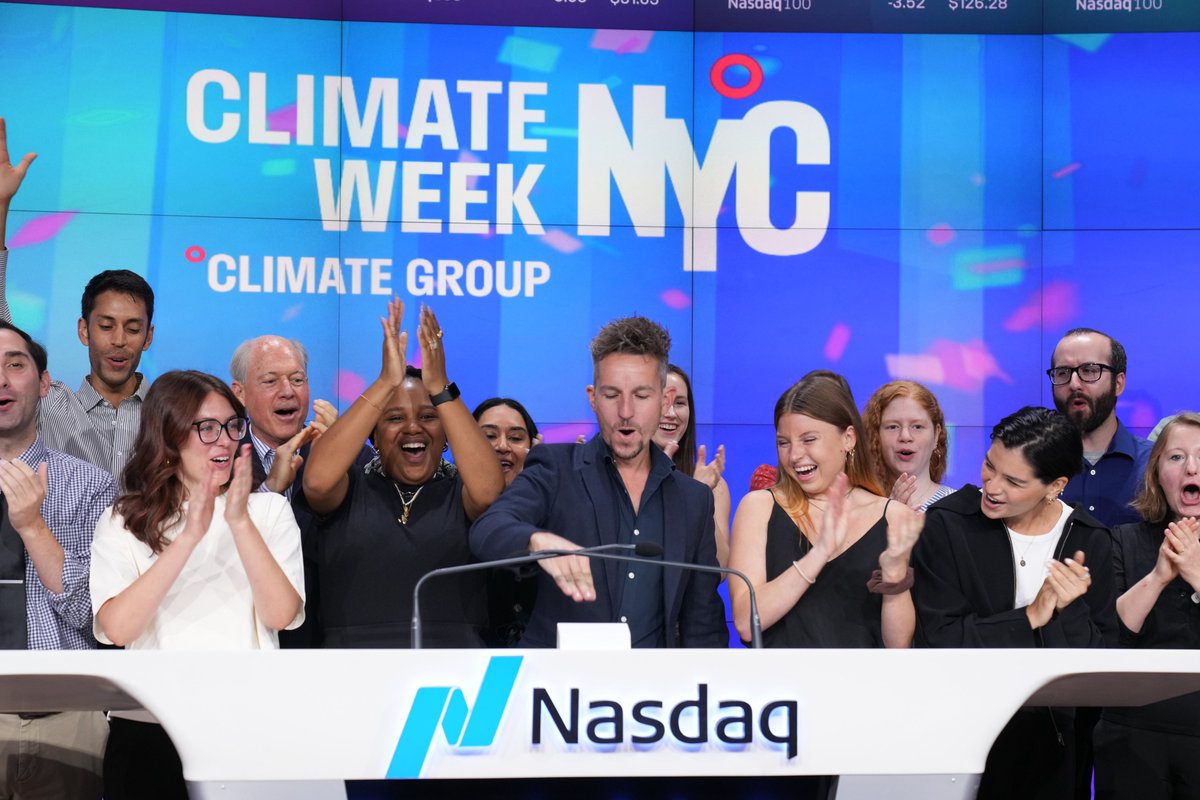 NasdaqExchange's tweet image. Ahead of its 14th year @ClimateGroup joins us in honor of #ClimateWeekNYC which brings together influential leaders in climate action. Follow along with @Nasdaq as we'll be amplifying stories of leaders &amp;amp; partners advancing climate transparency though tech, finance &amp;amp; leadership.