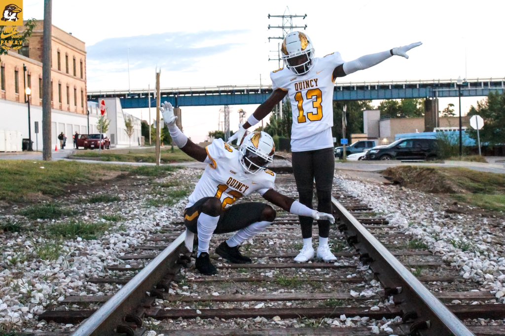 QUHawksFootball's tweet photo. First road game… first time we break out the white jerseys! 
#PEWAV #FFF #HOLDtheROPE https://t.co/T29KVcPQYk