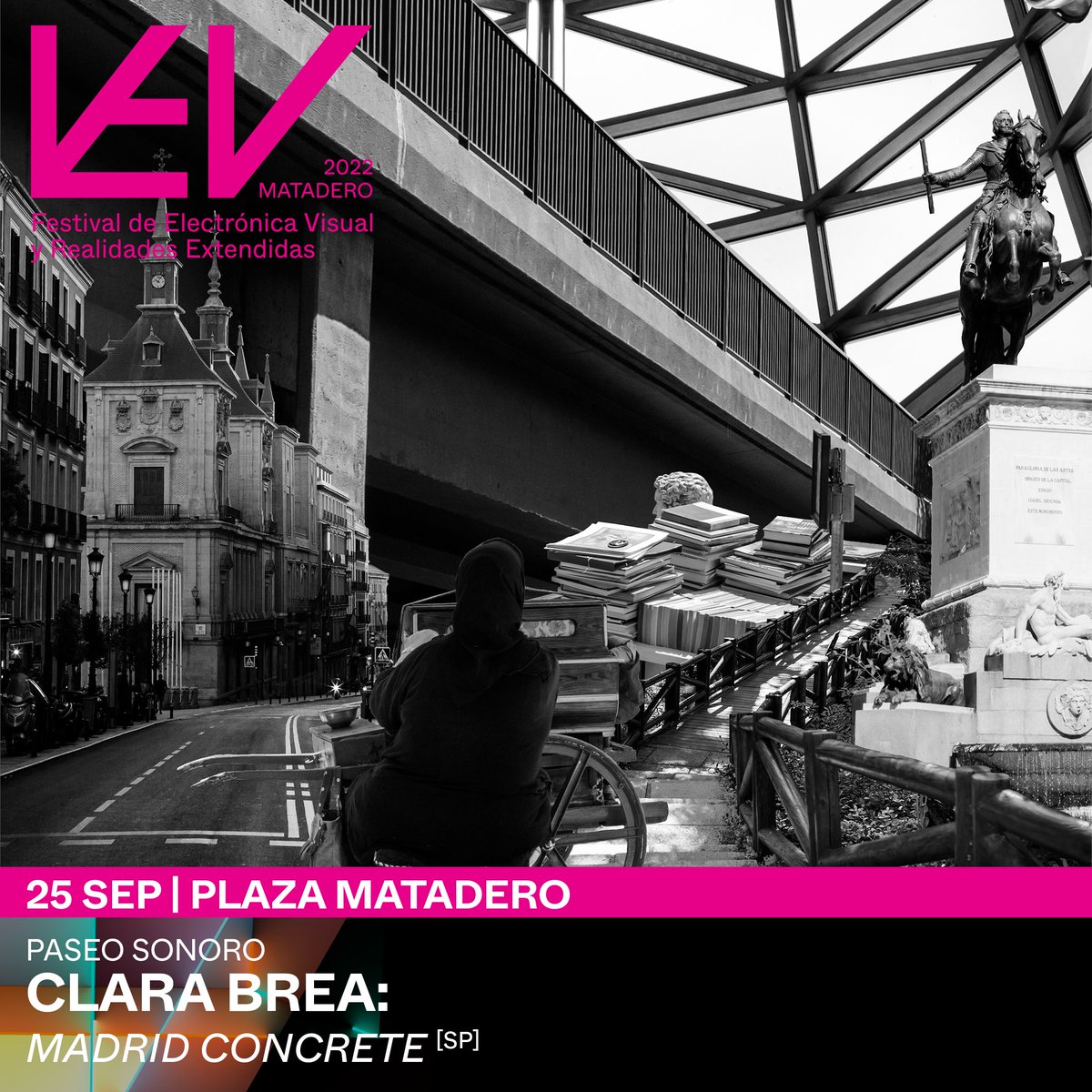 In #LEVMatadero we will be listening for the first time to #MadridConcrete by @clara_brea, a project in which the artist re-imagines the soundscape of the city through field recordings captured during her stay at #ResidenciasMatadero. 25 SEP 12PM @mataderomadrid ✶ Free access