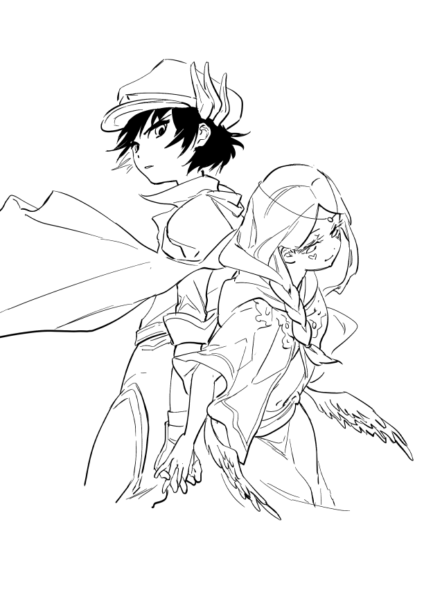 アモリリの布教ペーパー……つくろうとおもったんですが……だめそうなので描いた絵だけはりますね 