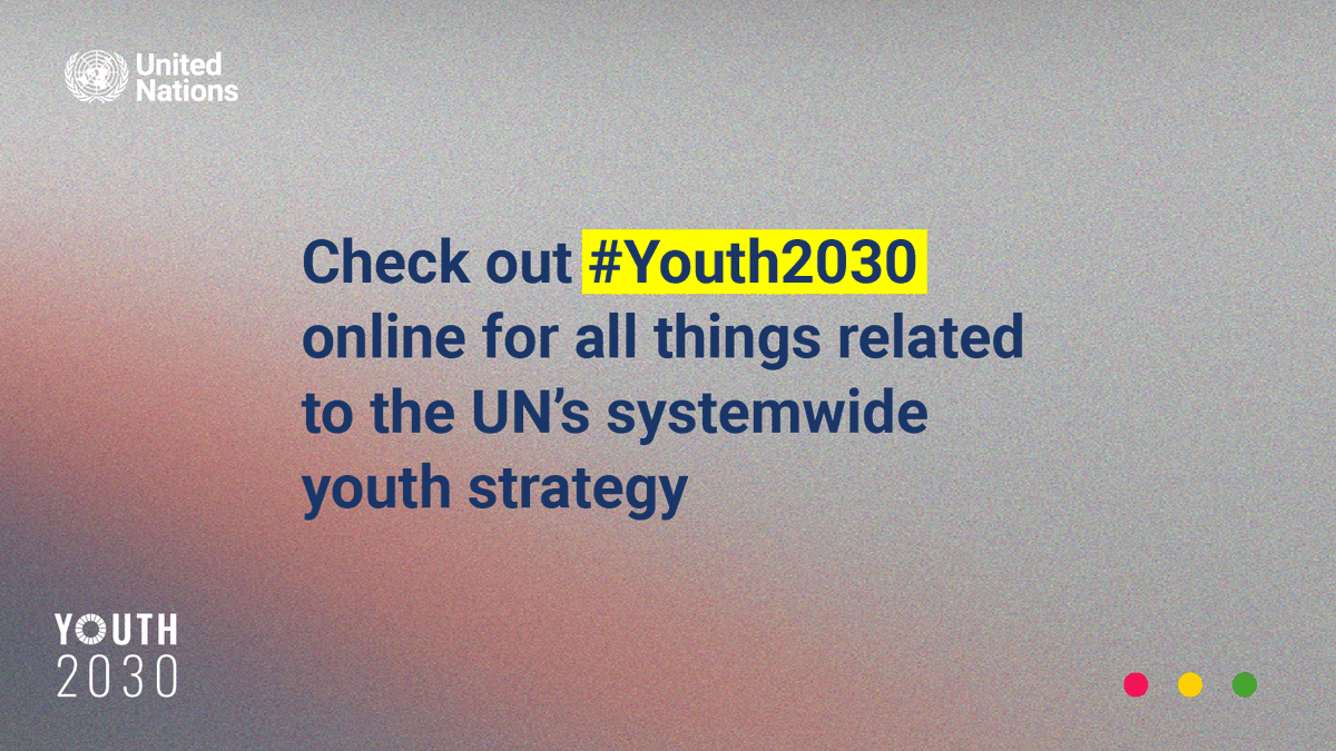 UNGeneva's tweet photo. 📣 We have an opportunity to foster stronger and more systematic youth engagement across the UN, backed by strong policies and processes.

Learn more in the latest #Youth2030 Progress Report: https://t.co/TXLHBE16gl

#YouthLead #WithUsForUs 🙋‍♀️🙋‍♂️ https://t.co/529uqX2JM2
