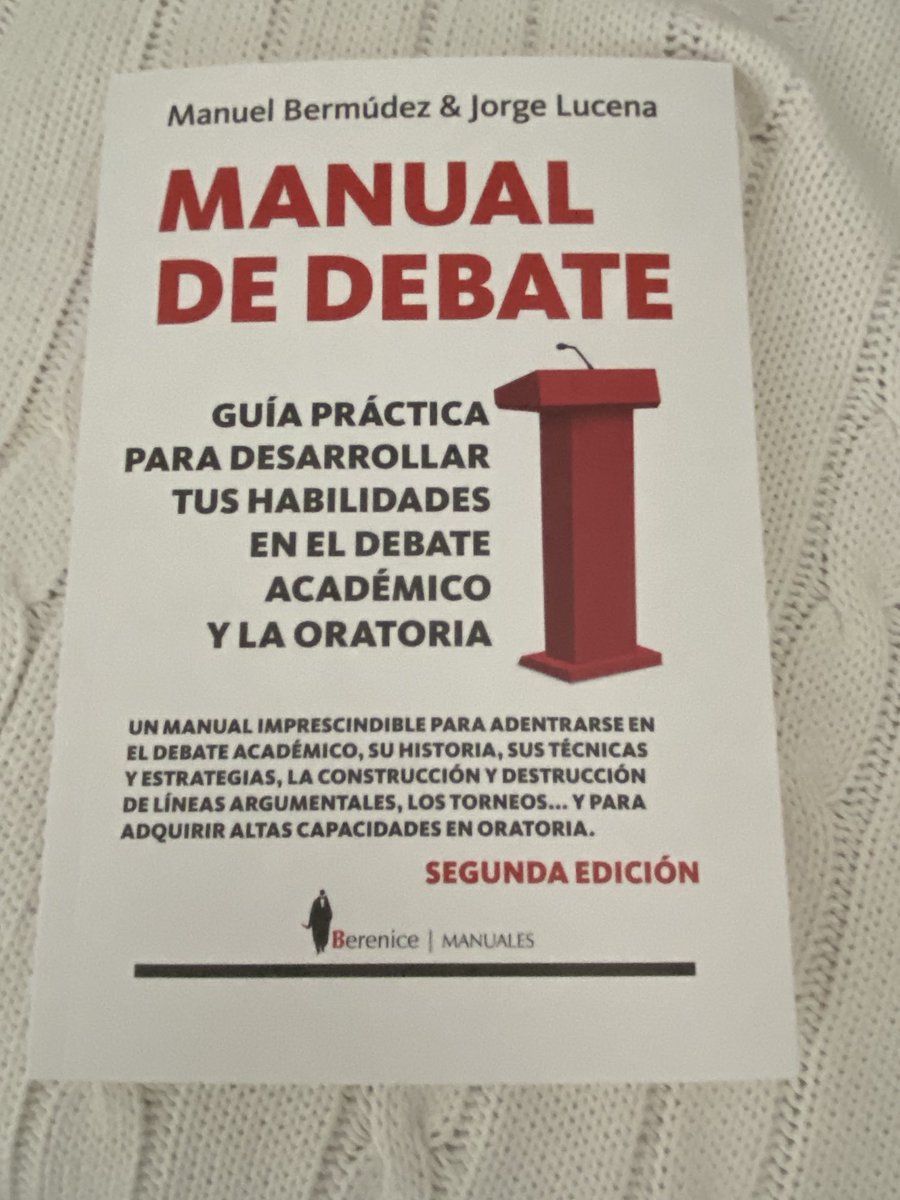 Acaba de salir la segunda edición de nuestro “Manual de debate”, una herramienta muy útil para aprender a argumentar, razonar y mejorar la expresión oral. ⁦@AlmuzaraLibros⁩