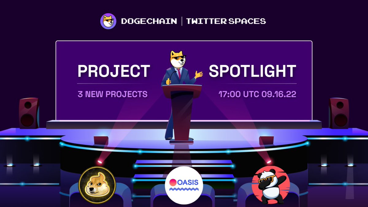 DCecosystem's tweet image. @DogechainFamily is hosting the 3rd installment of the ecosystem Projects Spotlight, today at 1700 UTC. 🎙 

Tune in to get some #Alpha on the developments on #Dogechain with projects like:

@OasisCash
@poodogeofficial
@Panda_Ecosystem,

Join here: