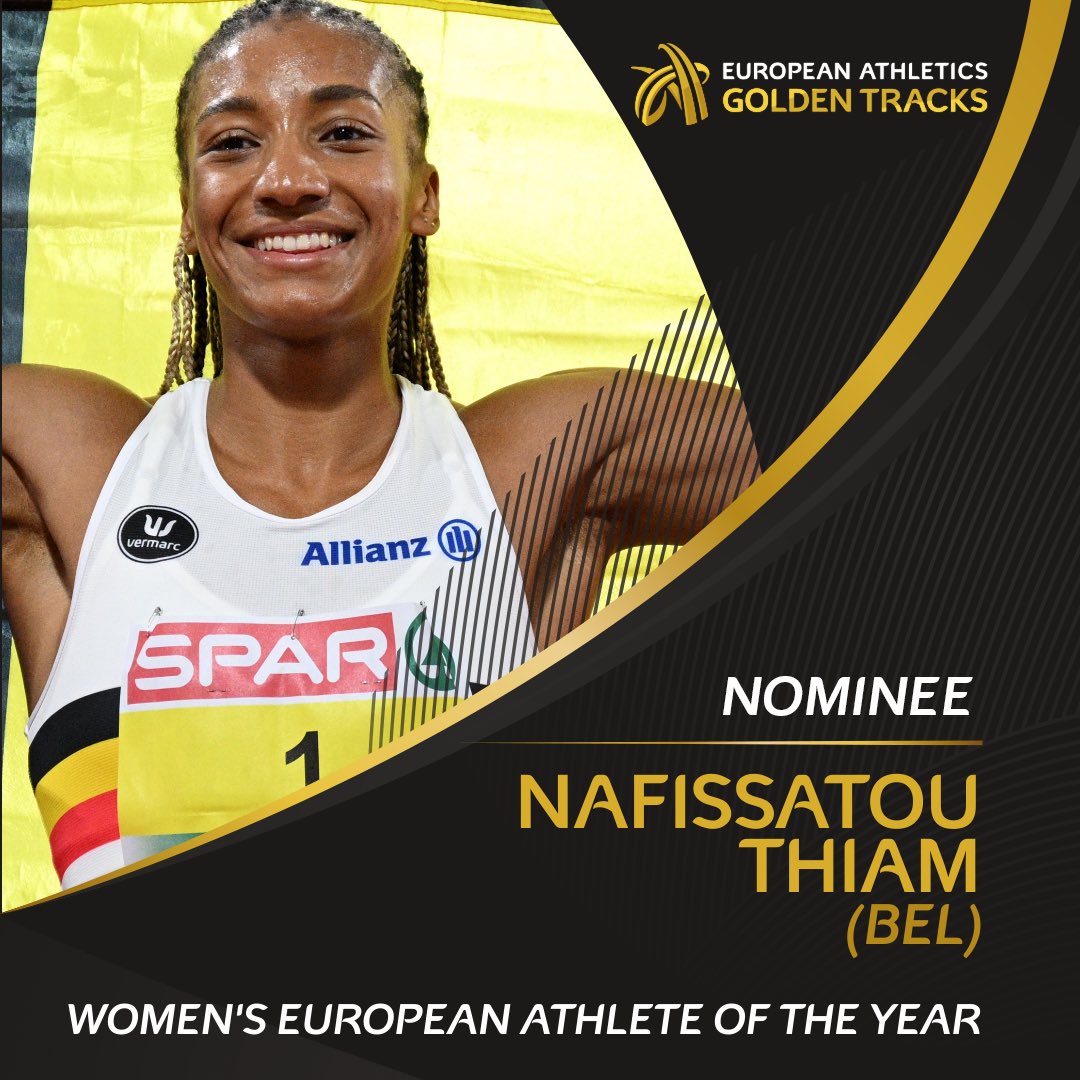 RT to vote for Nafissatou Thiam! 🇧🇪 

🥇 European heptathlon champion
🥇 World champion
📊 World leader at 6948 points

🗳 Voting closes on Friday 30 September.

#GoldenTracks