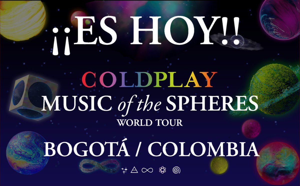 ColdplayColombi's tweet photo. ¡¡Es hoy!!
Hoy cumplimos un sueño 
Hoy vamos a brillar en la oscuridad 
Hoy entramos al paraíso
Hoy es el día que nunca vamos a olvidar.

Hoy vemos a @coldplay https://t.co/HDwCaCSr54