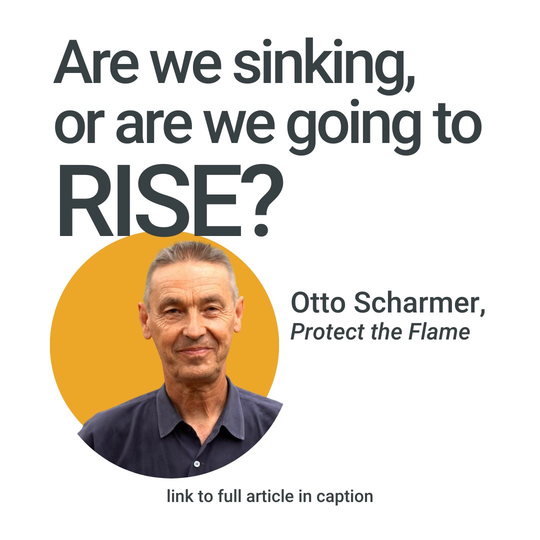 Are we sinking, or are we going to rise? Read Otto's recent article, "Protect the Flame: Circles of Radical Presence in Times of Collapse" - bit.ly/protecttheflame

#collectiveaction #climateaction #fridaysforfuture #innerdevelopmentgoals #clubofrome #earthforall #UNSDG