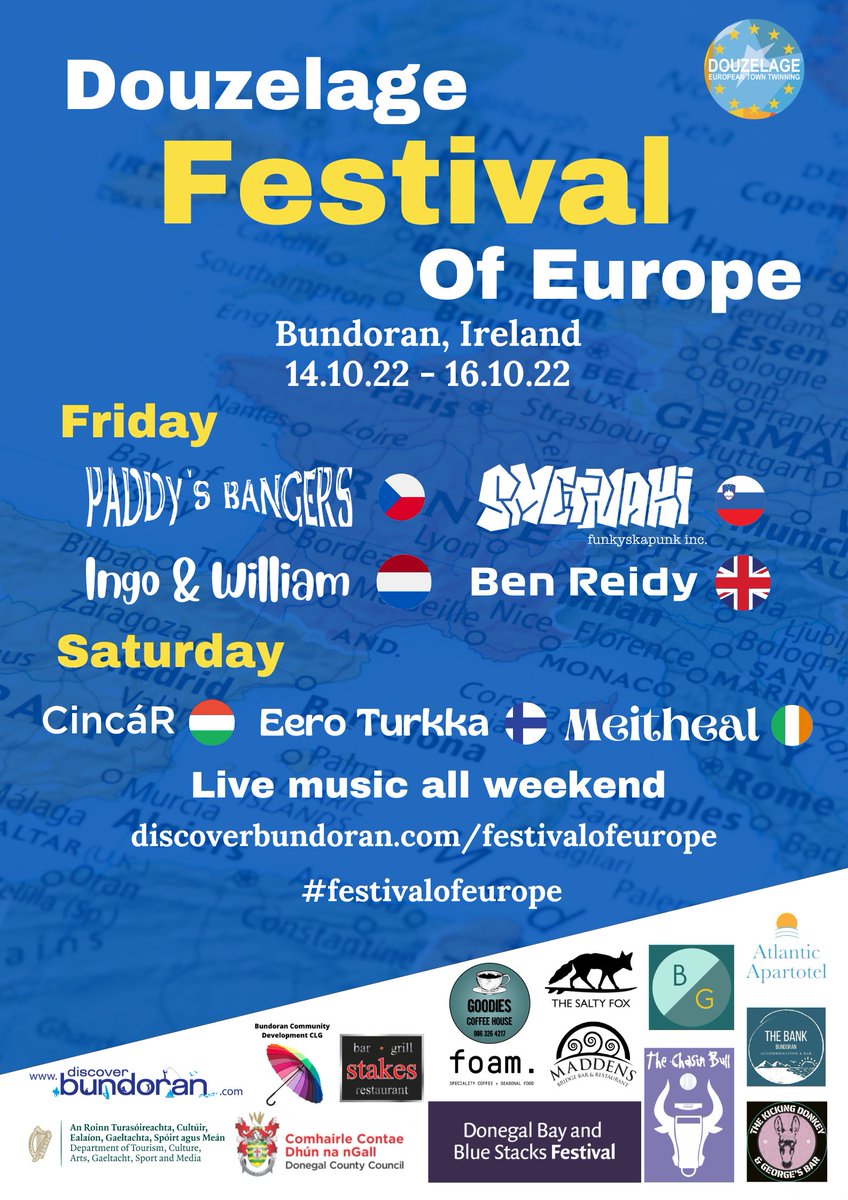 Discover Bundoran (@dscoverbundoran) on Twitter photo Tickets have gone on sale today for our #FestivalOfEurope which happens October 14th-16th here in Bundoran!
Read more 👇
discoverbundoran.com/2022/09/festiv…
<a href="/MarcGeagan/">Marc Geagan</a> Tickets have gone on sale today for our #FestivalOfEurope which happens October 14th-16th here in Bundoran!
Read more 👇
discoverbundoran.com/2022/09/festiv…
<a href="/MarcGeagan/">Marc Geagan</a>