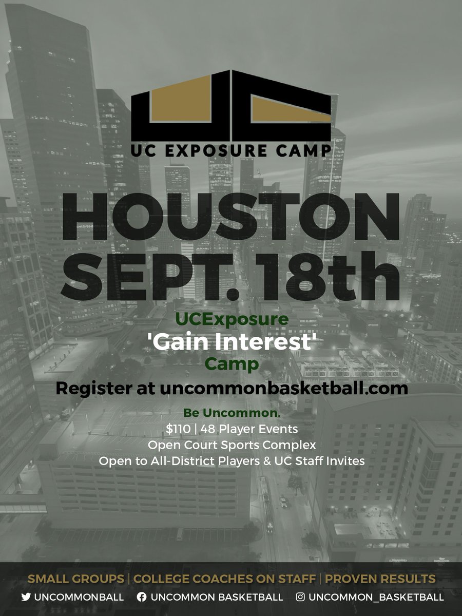 UC_Exposure's tweet photo. Last day to Register for the Houston Camp! Limited spots are available if you get signed up today.  Congrats to UC "Top Prospect" @NoahMartin2023 for turning interest into an Offer @SNUMBB #GainInterest #TargetFits #UCExposure @RcsSports @CoachDMart @houstoncowboys @PerdueAydan https://t.co/euOlWC88w9