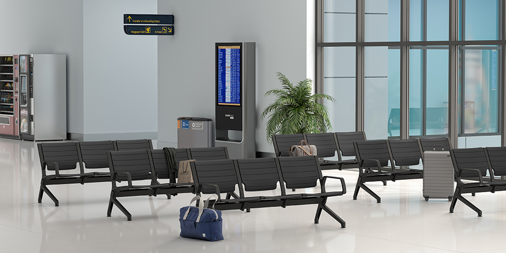 Havaalanlarında bulunan; ortak alanlar, lounge ve bekleme kapılarına teknolojik, konforlu ve uzun süreli çözümler sağlarız.