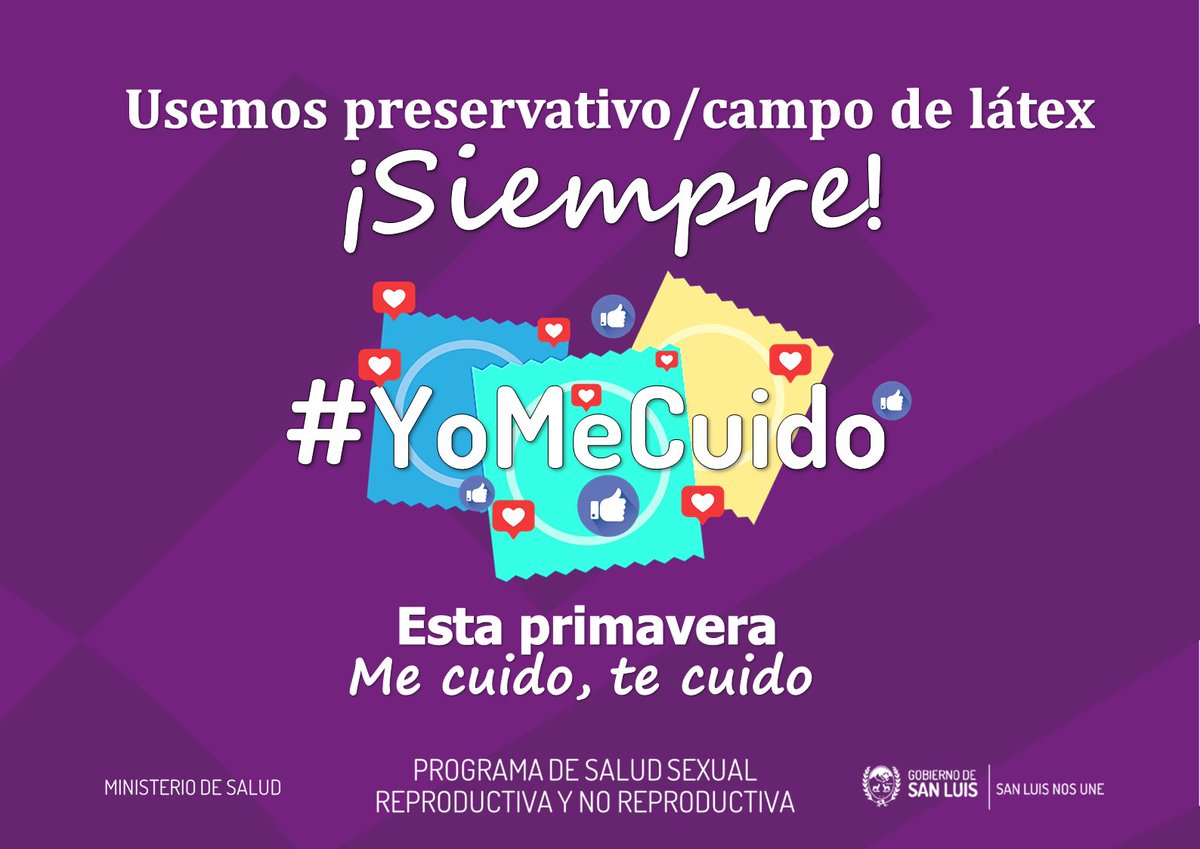 PSaseyre's tweet photo. ￼ ME CUIDO, TE CUIDO:
￼ No te olvides que, en cualquier tipo de relación sexual, es fundamental usar siempre #Preservativo y/o #CampodeLátex. 
Esta #Primavera encontrá nuestro stand en #ElTrapiche, recibí información y retirá tus métodos anticonceptivos gratuitamente. https://t.co/FjtOFrqoYV