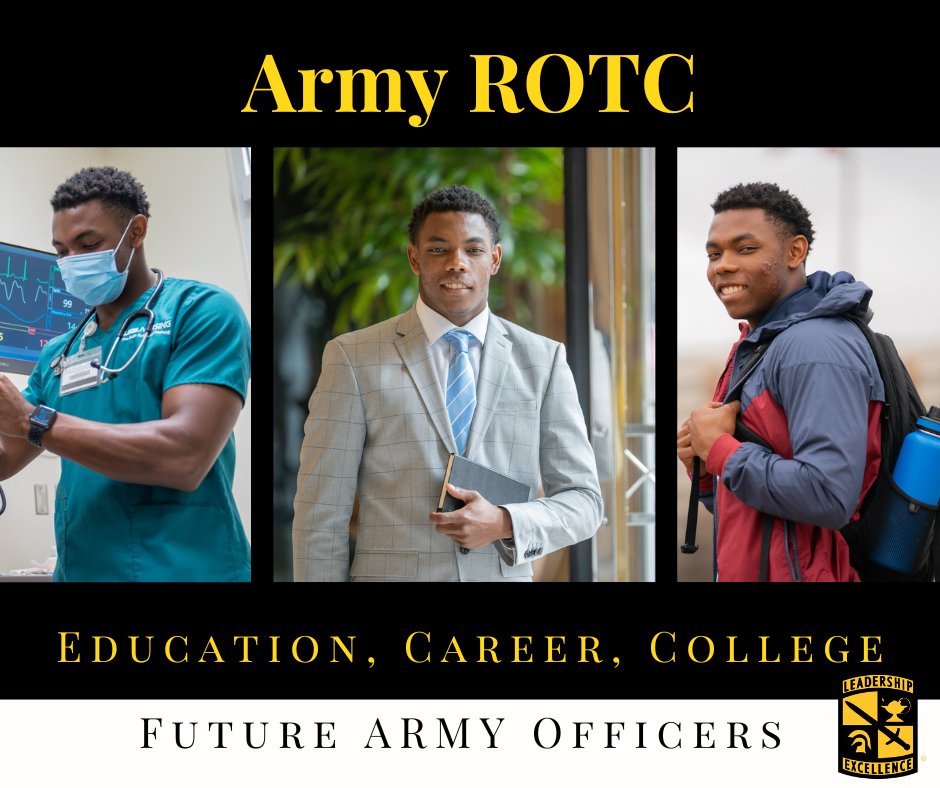 JoinArmyROTC's tweet photo. Do you want to serve your country as an Army officer? The training each Cadet receives through the Reserve Officer Training Corps Program (ROTC) program is extremely beneficial in preparing future leaders in the Army or civilian sector. 
#army #ArmyROTC #officer #leadership https://t.co/J85J8RrBNQ