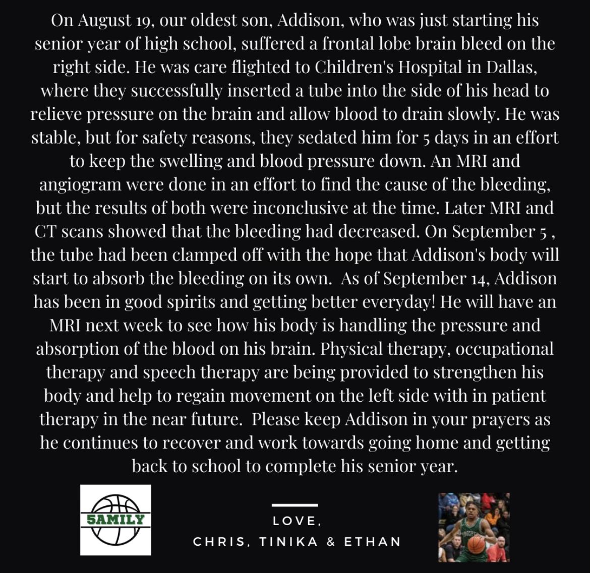 Statement from Harmon Family 💚
#5AMILY