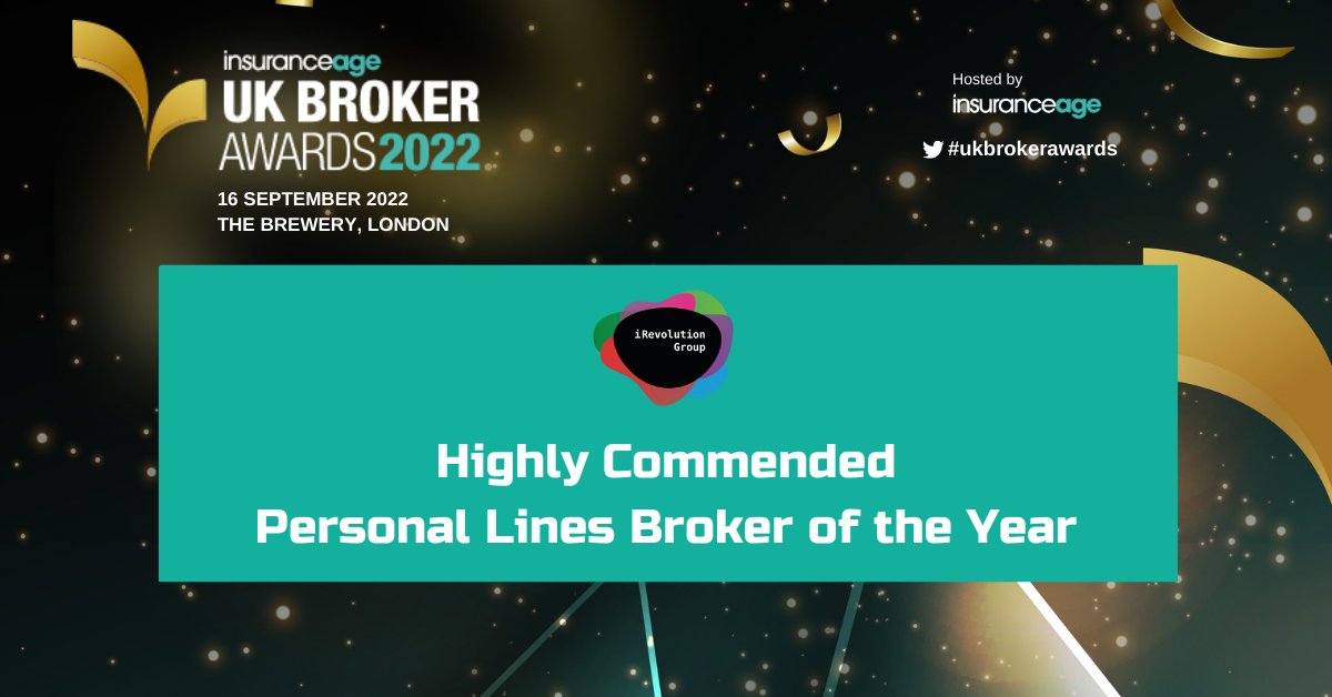 iRevolution Group are very proud to be highly commended in our category at the <a href="/InsuranceAge/">Insurance Age</a> #UKBrokerAwards.

We would also like to congratulate 
<a href="/AllClearCorp/">AllClear Corporate</a> on winning Personal Lines Broker of the Year.