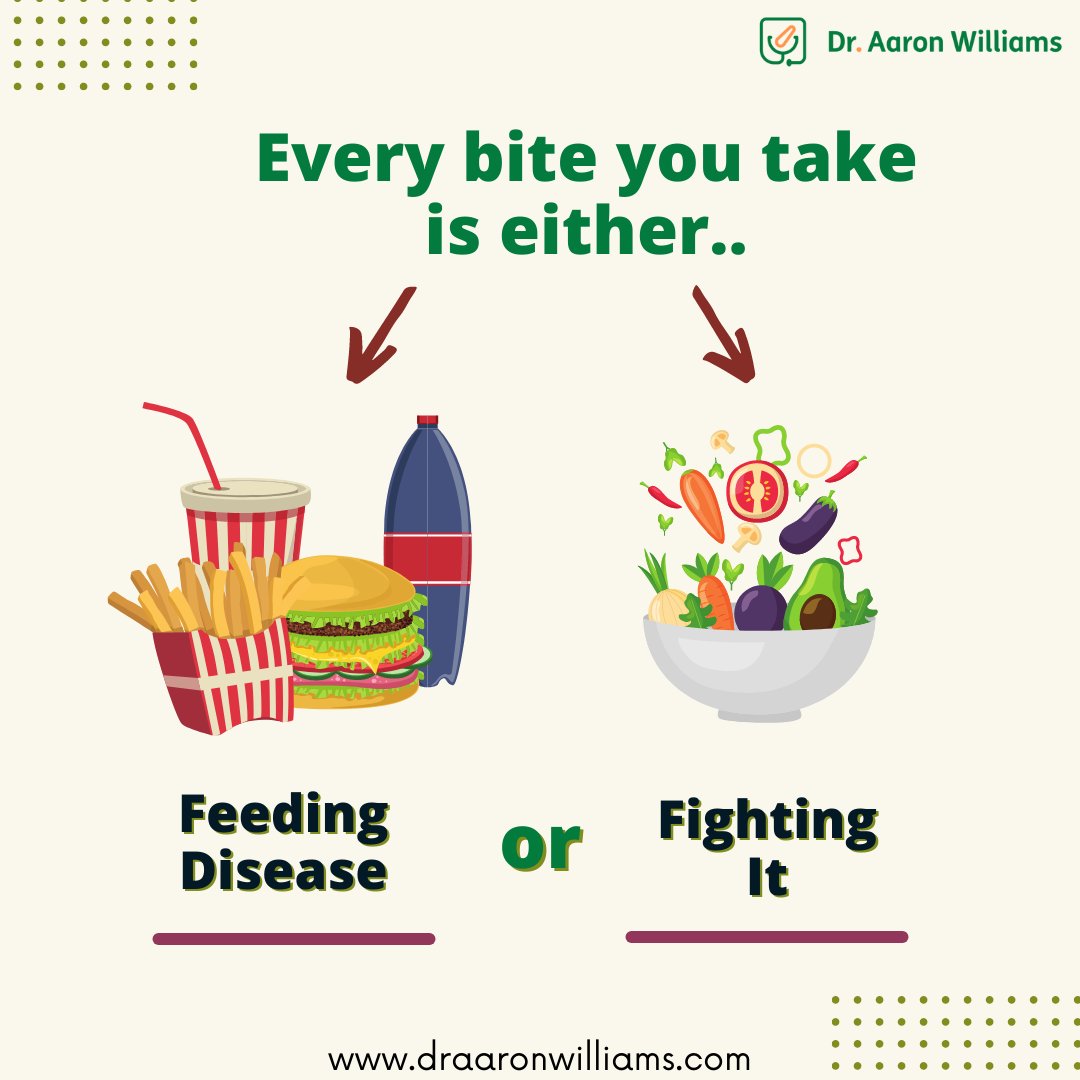 Eating the right foods has the power to make you healthier and happier-or the ability to make and keep you sick. ⚖️

Your health is entirely up to you! 🙏

#healthquotes #holistichealth #everybitecounts #plantbaseddiet #draaronwilliams