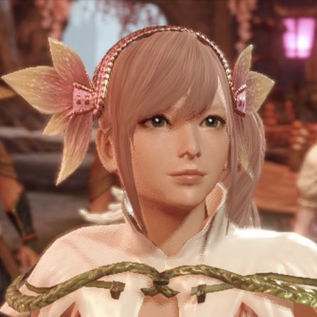 a_MHRise's tweet photo. モンハンリハビリ中🎮
載せる画像ないので
メイクなし、メイクありで
ゲーム内でもこんなに違うのかと
びっくりした比較画像載せておく

←メイクなし　メイクあり→ https://t.co/fBb90AONB7