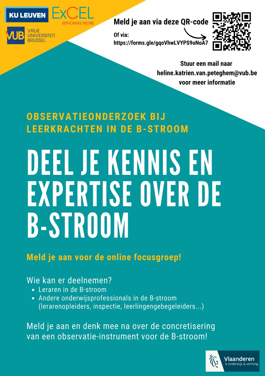 HelinePeteghem's tweet image. Wil je mee nadenken over het observeren van krachtige leeromgevingen in de B-stroom en hoe dit er concreet kan uitzien? Inschrijven kan nog steeds via: forms.gle/TheyEcvQFkLZyr…
@Charlotte_Arnou

@MichielWils

@MachteldVdc

@IngePlackle