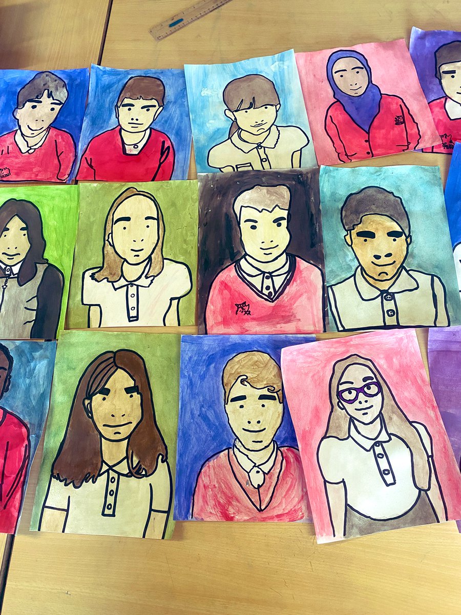 EimearRetter's tweet photo. I am in love with these Julian Opie inspired portraits my new class created this week! https://t.co/dB2dxLPbgT