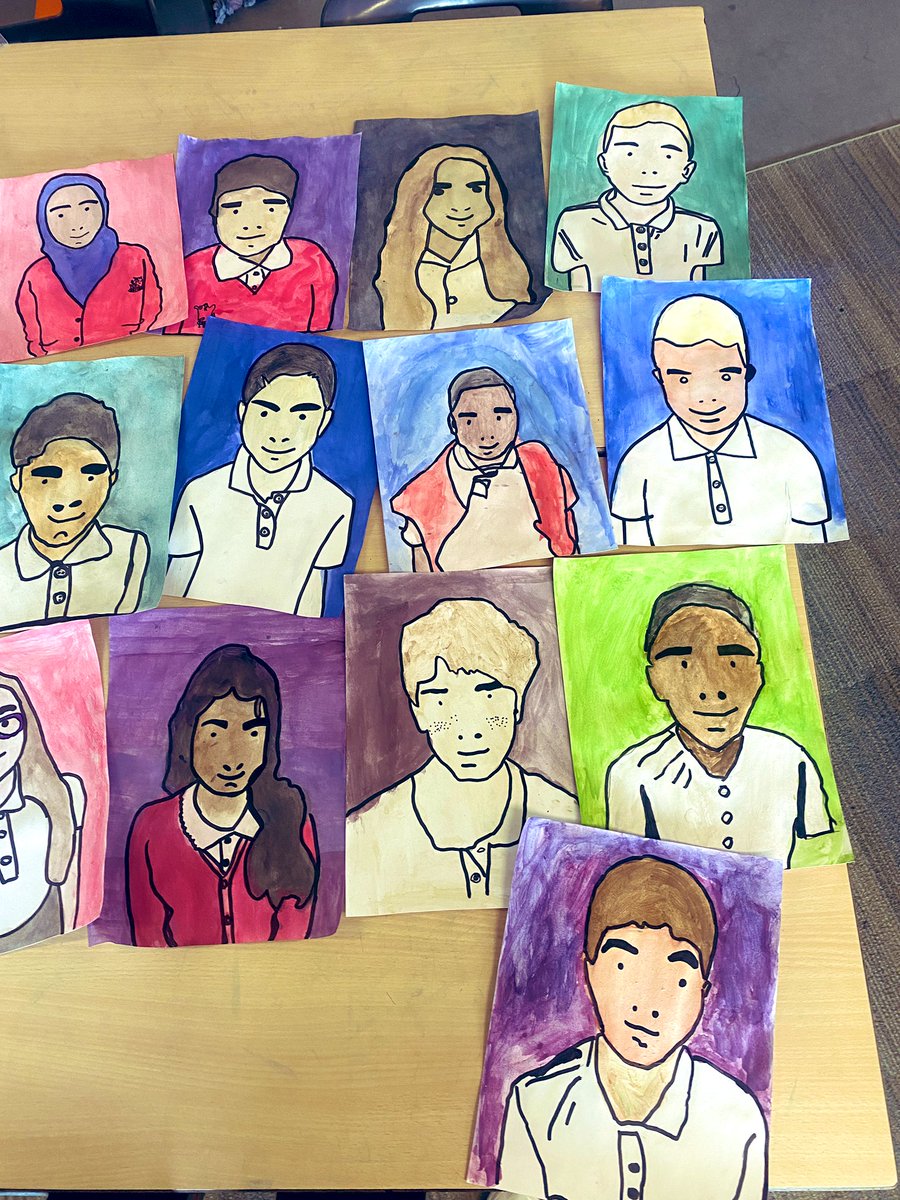 EimearRetter's tweet photo. I am in love with these Julian Opie inspired portraits my new class created this week! https://t.co/dB2dxLPbgT