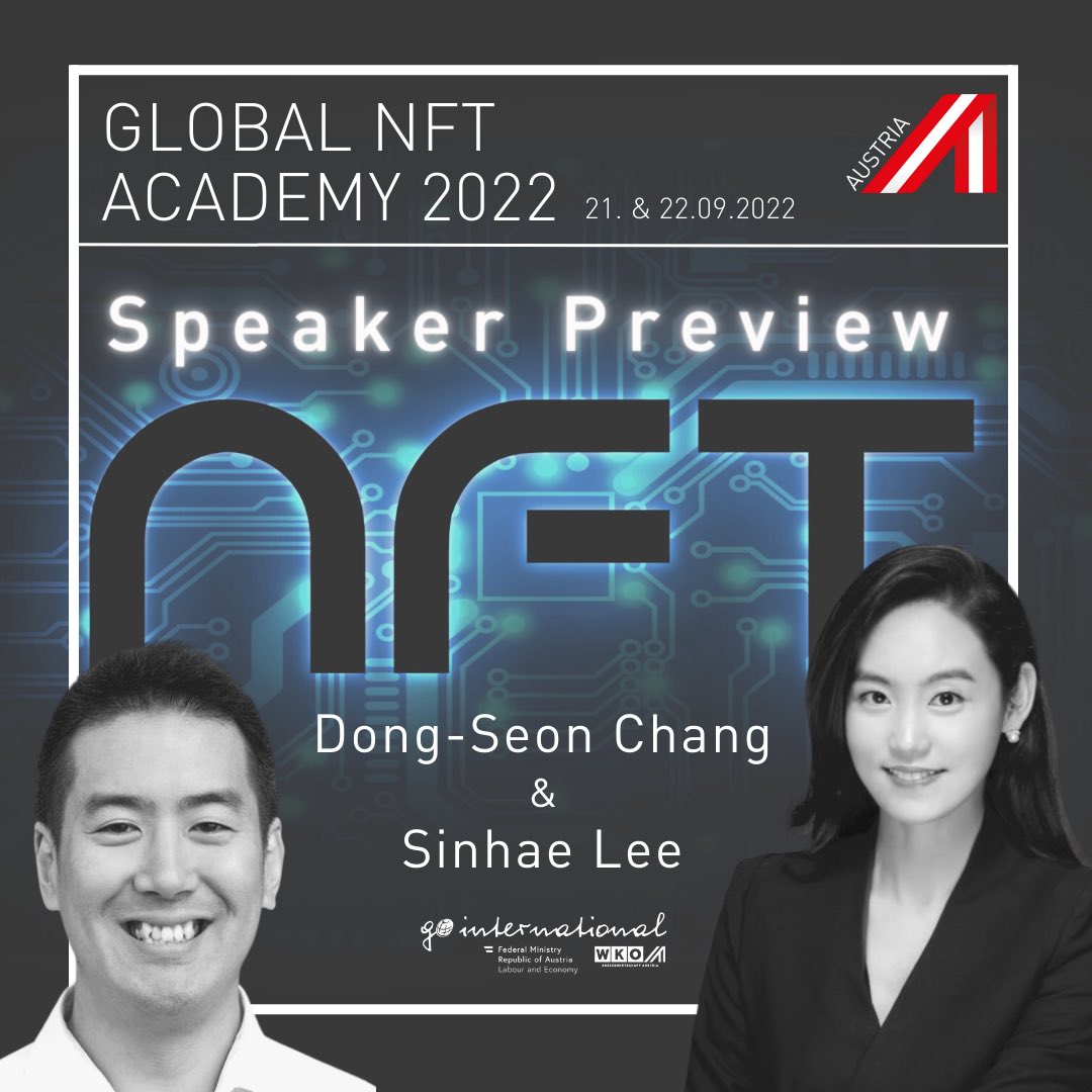 Dong-Seon Chang is a #brain explainer &amp; a #science slammer. Sinhae Lee is an investor &amp; a #FinTech mastermind. At the Global #NFT Academy on Sept. 21, they will shed a light on NFT business trends and the lastest from academia. Be ready for some surprises! lnkd.in/dgZJ9X_3