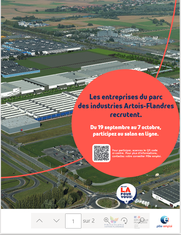 stephkannapel's tweet photo. "Les entreprises du Parc des Industries Artois Flandres recrutent" #AvecPoleEmploi Noeux les Mines et @Parc_Industries 🤝
➡️Plus de 300 postes à pourvoir
Intéressé(e)? Rdv sur le salon en ligne dédié entre le 19 septembre et le 7 octobre 2022 
https://t.co/TLLBq0fhtk https://t.co/hyavgdidtY