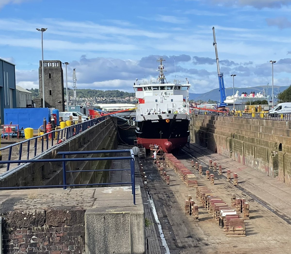 Visiting MV Lochnevis at Dales Marine, Greenock.