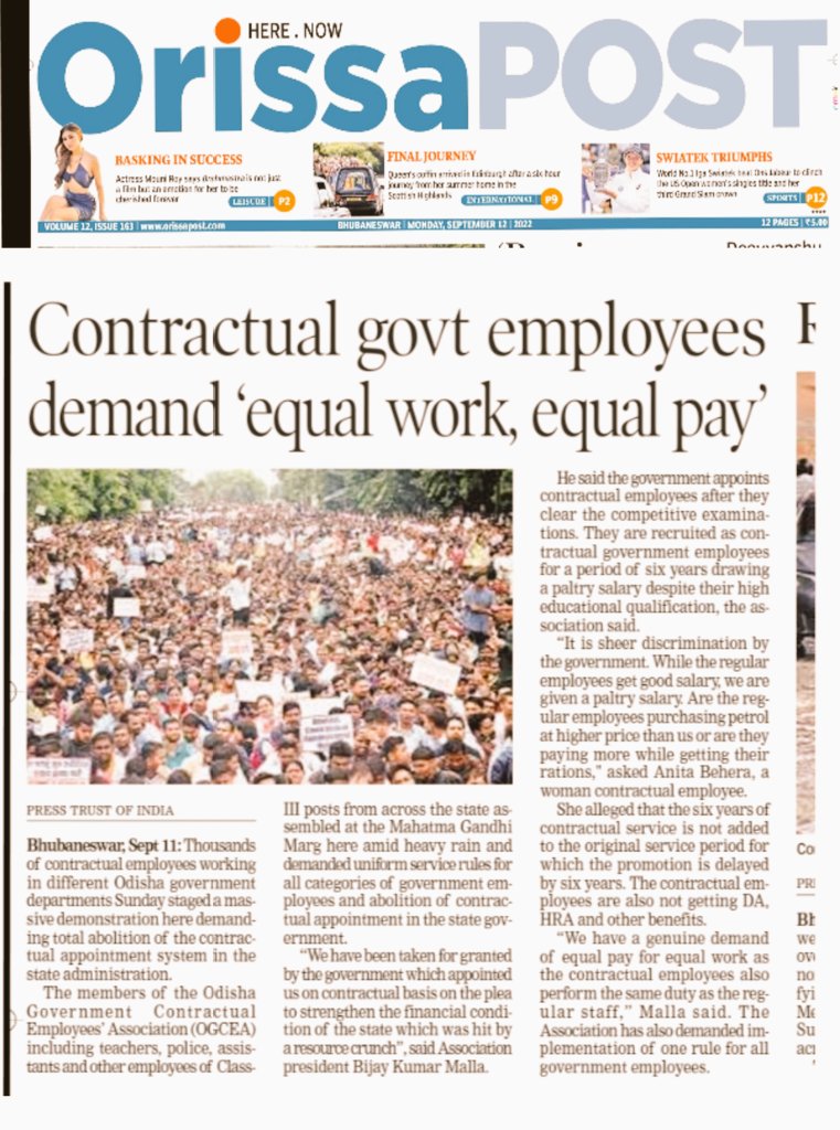 OGCEA's tweet photo. Our humble Request 🙏to the Hon'ble @CMO_Odisha to #AbolishOdishaContaractualrules completly and keeping value of the self-reliance and self-respect of the thousands of government contractual employees working under @MoSarkar5T being expoliated by this henious rule. https://t.co/xuHBtD21bq