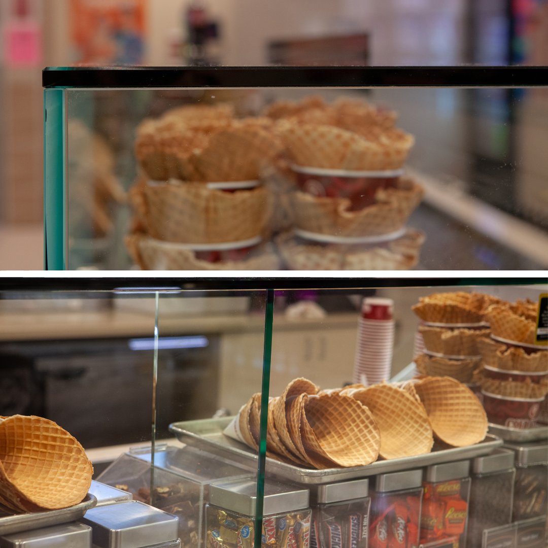 GlassArtDesign_'s tweet photo. Crystal clear and stunning, our UV bonded and curved glass is clean and seamless ...So you can focus on the sweeter things.  🍦😋

#curvedglass#customglass#uvbonded#pastrycase#displaycase#architecturalglass#twincitiesglass#interiordesign#interiors#architecture https://t.co/WIYZJKMwy0