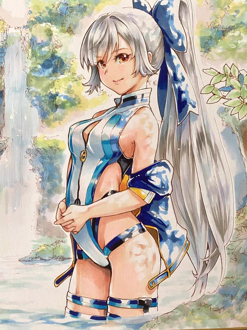 寒くなる前に描いてみました。Fate/Grand Order巴御前 水着ver. 