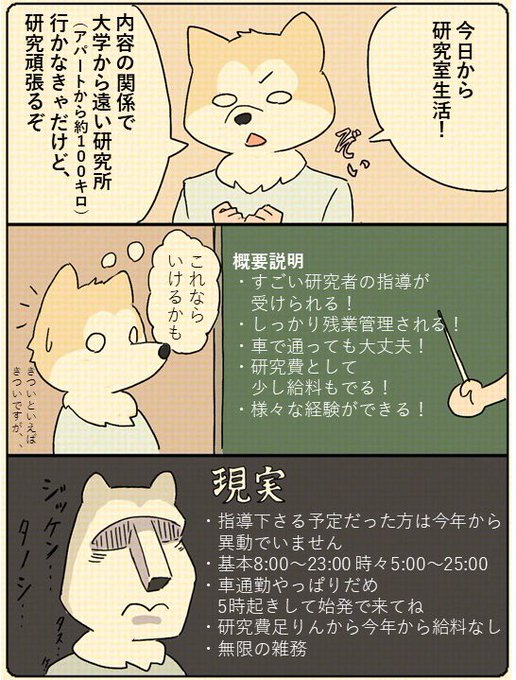 研究室時代の思い出を漫画にしました
この経験のおかげで今の僕があるけど、正直二度とこの頃の生活には戻りたくないです 
