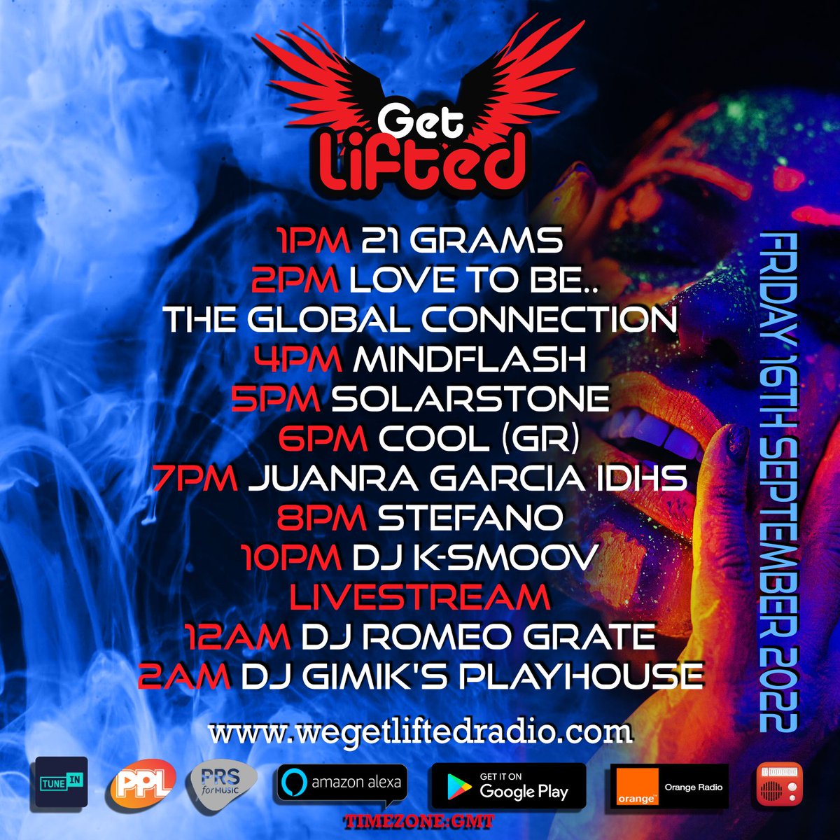 <a href="/WeGetLifted_/">We Get Lifted Radio</a> <a href="/Mindflash1/">Mindflash</a> #NowPlaying 
wegetliftedradio.com 
#Livestreaming #Mixcloud 
mixcloud.com/live/wegetlift… #FridayFeeling
#NewMusic #housemusic
#househeads #HouseMusicAllLifeLong